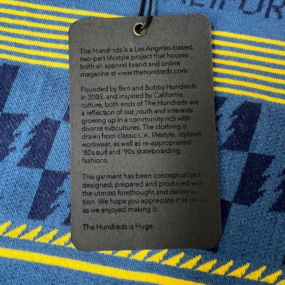 The Hundreds Men's Blue/Yellow Short Sleeve 100% Cotton T-Shirt Size Small NEW - Picture 8 of 10